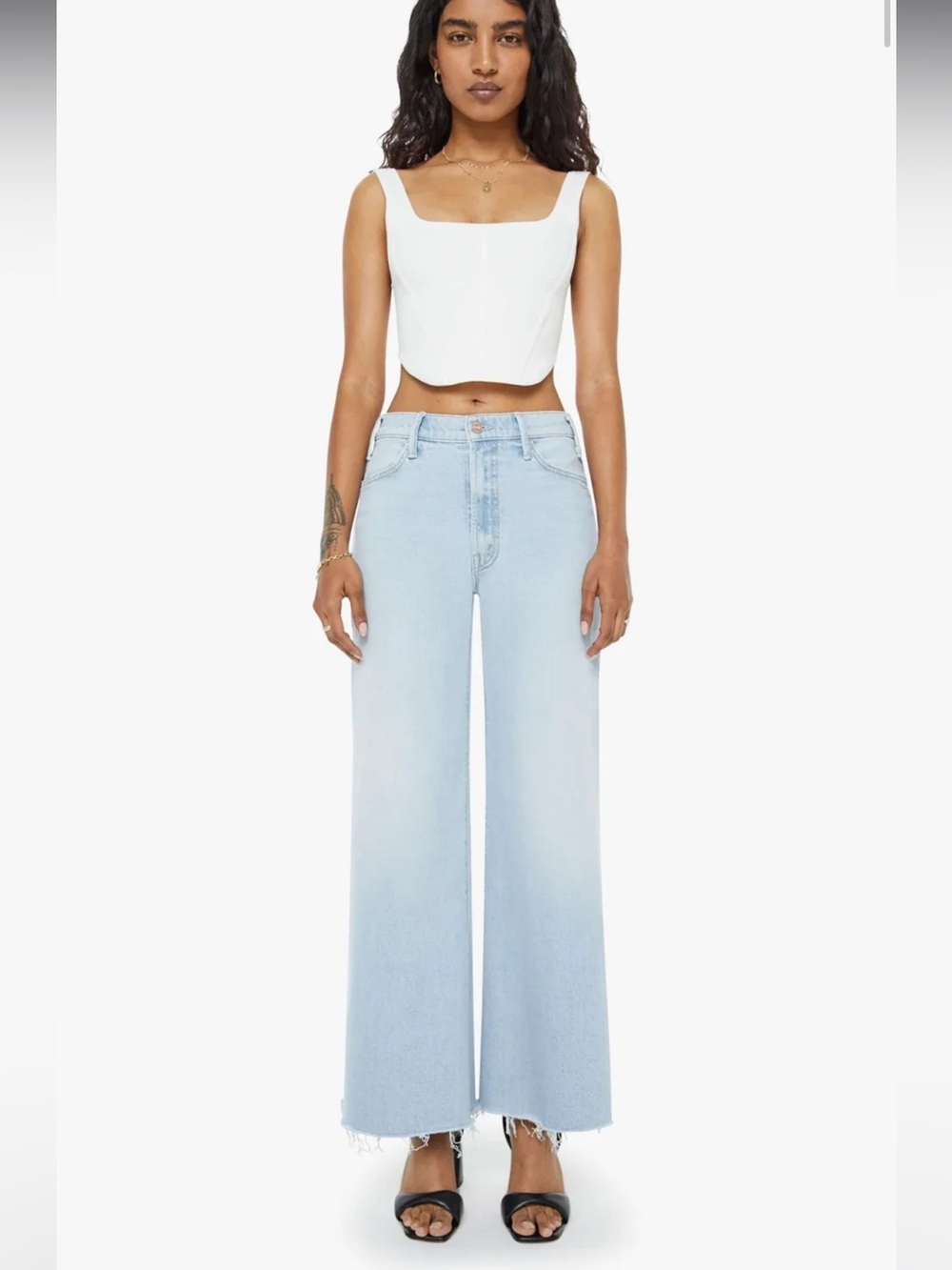 MOTHER SUPERIOR high-Rise Wide Leg Women Jeans - Lil Hustler Roller Fray